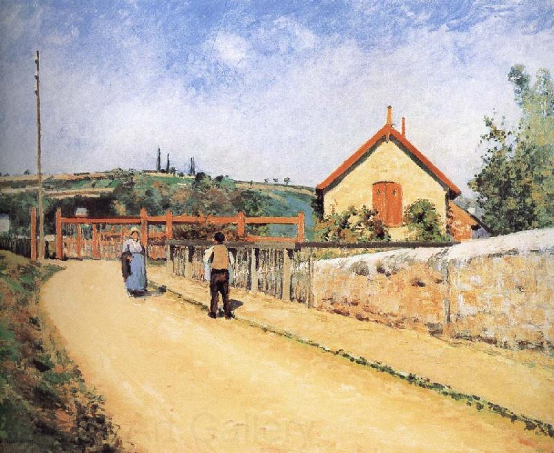 Camille Pissarro Pang plans Schwarz railway crossing Germany oil painting art